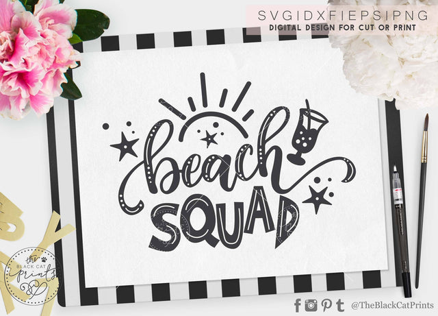 Beach Squad | Funny Summer cut file SVG TheBlackCatPrints 