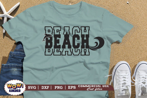 Beach stacked text svg, Summer svg, Beach svg, Png, Dxf SVG Wowsvgstudio 