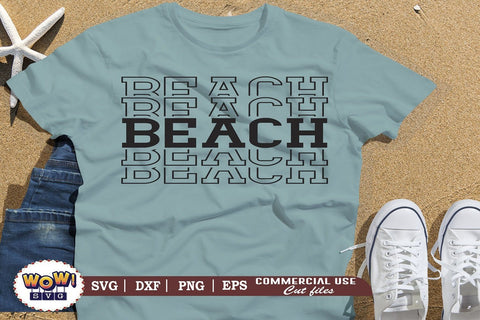 Beach stacked text svg, Summer svg, Beach svg, Png, Dxf SVG Wowsvgstudio 