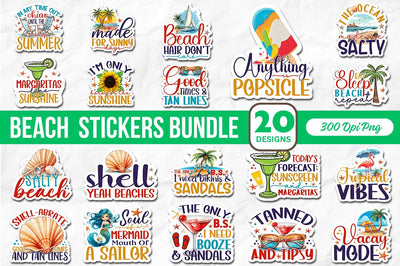 Beach Stickers Bundle Sublimation Regulrcrative 