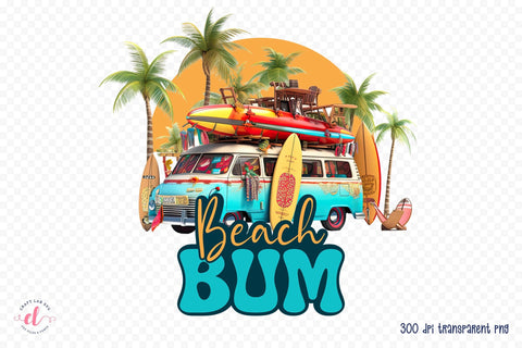 Beach Sublimation Design | Beach Bum PNG Sublimation CraftLabSVG 