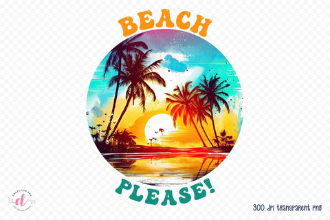 Beach Sublimation Design, Beach Please Sublimation CraftLabSVG 