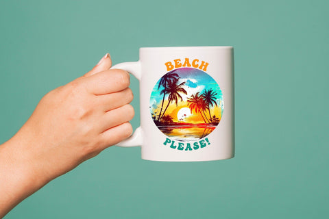 Beach Sublimation Design, Beach Please Sublimation CraftLabSVG 