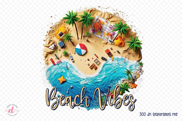 Beach Sublimation Design | Beach Vibes Sublimation CraftLabSVG 