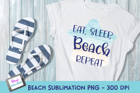 Beach Sublimation Design | Eat Sleep Beach Repeat Sublimation Stacy's Digital Designs 