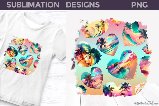 Beach Sublimation Design I Summer Beach T Shirt Sublimation WatercolorColorDream 