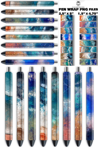 Beach Sublimation Pen Wrap Designs, Ocean Waves Pen Wrap Sublimation Natasha Prando 