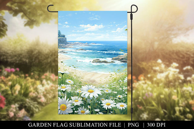 Beach Sublimation PNG for Garden Flags, Coastal Design PNG Sublimation BijouBay 