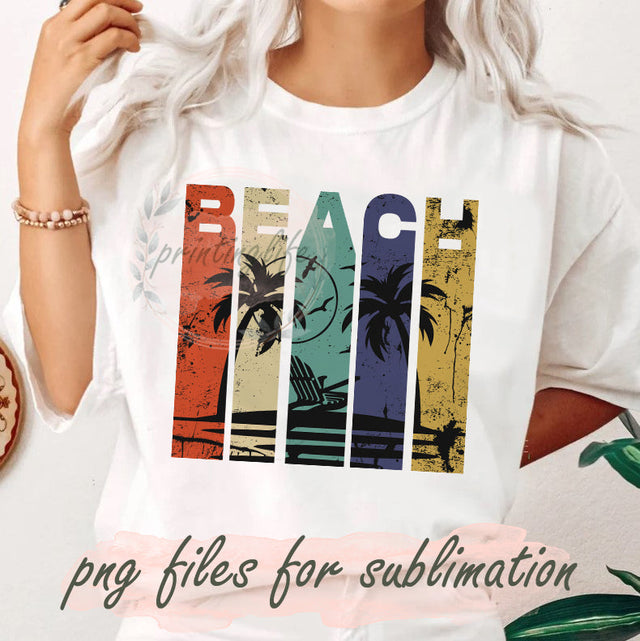 Beach sublimation PNG, Summer PNG, Vacation Design Png, Retro Beach Sublimation, Beach Sublimation Designs, Instant Download Sublimation PrintingLife 