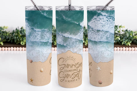 Beach sublimation tumbler Sublimation KMarinaDesign 