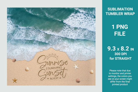 Beach sublimation tumbler Sublimation KMarinaDesign 