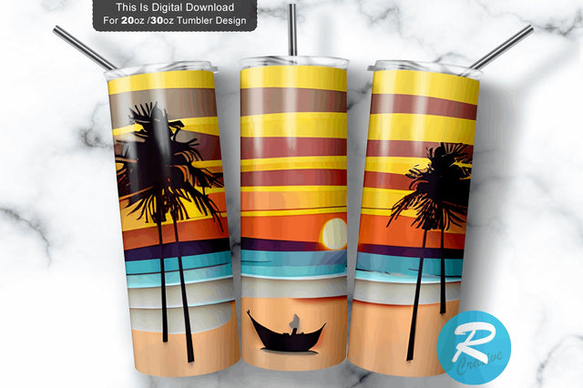 Beach Summer 20 oz / 30 oz Tumbler PNG Sublimation Regulrcrative 