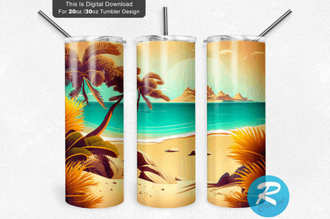 Beach Summer 20 oz / 30 oz Tumbler PNG Sublimation Regulrcrative 
