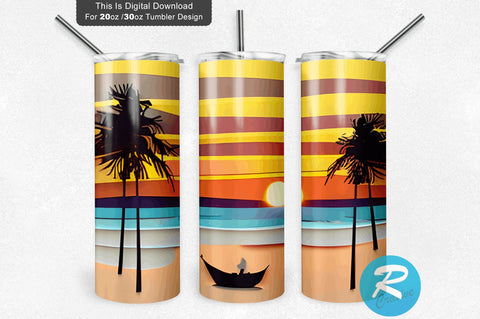 Beach Summer 20 oz / 30 oz Tumbler PNG Sublimation Regulrcrative 