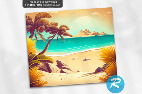 Beach Summer 20 oz / 30 oz Tumbler PNG Sublimation Regulrcrative 