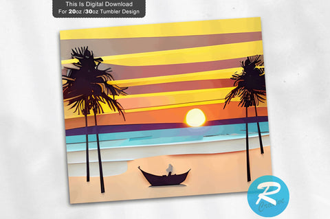 Beach Summer 20 oz / 30 oz Tumbler PNG Sublimation Regulrcrative 