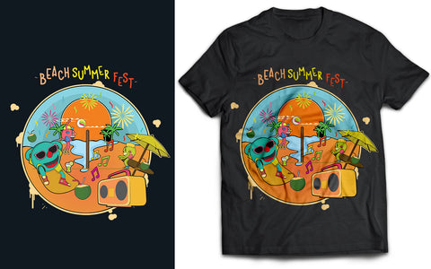 Beach Summer fest Vintage T-Shirt Design SVG naemmiah021 