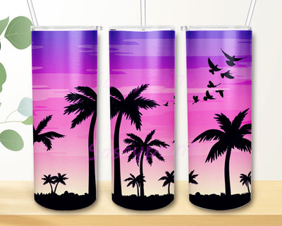 Beach Summer Palm Tumbler Design, Sublimation Designs Downloads, Skinny Tumbler 20oz Design Sublimation sassyprint 