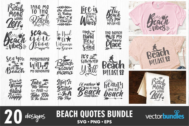 Beach summer quote bundle svg SVG vectorbundles 
