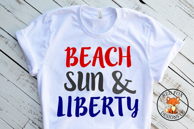 Beach Sun And Liberty SVG | 4th of July SVG |SVG PNG DXF SVG RedFoxDesignsUS 
