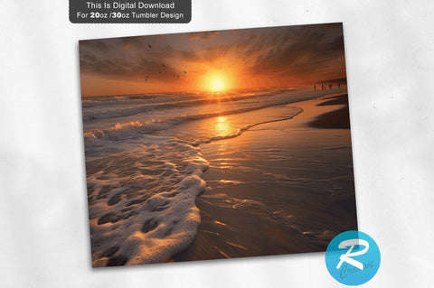Beach Sunrise 20 Oz / 30 Oz Tumbler PNG Sublimation Regulrcrative 