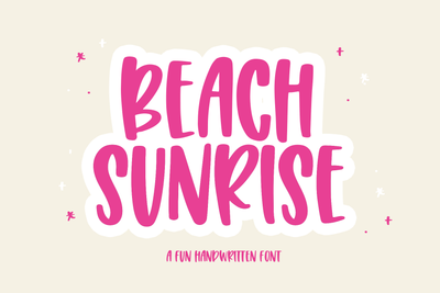 Beach Sunrise - Fun Handwritten Font Font KA Designs 