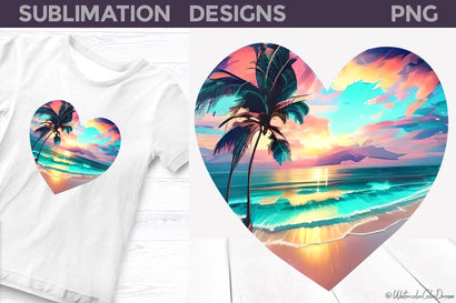 Beach Sunset Sublimation Sublimation WatercolorColorDream 