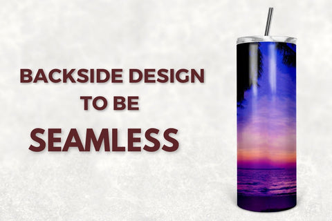 Beach Sunset Tumbler, Digital Design, 20 Oz Skinny Tumbler Beach Summer Palm Tree for Straight/Tapered Tumbler PNG File Digital Download Sublimation TumblersByPhill 