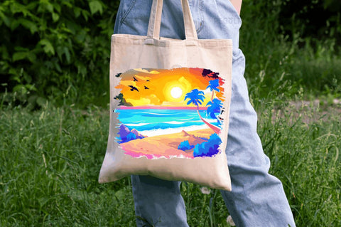 Beach Sunset Watercolor Sublimation Bundle Sublimation Regulrcrative 