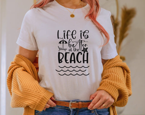 Beach SVG Bundle, 6 Designs, Beach Quotes SVG, Beach Vibes SVG, Life Is Better At The Beach SVG, The Beach Is Calling SVG SVG HappyDesignStudio 