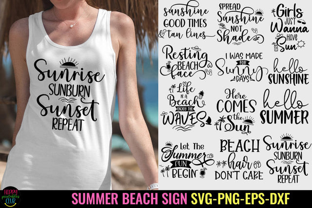 Beach SVG Bundle I Summer SVG Bundle I Summer Signs SVG SVG Happy Printables Club 
