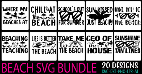 Beach Svg Bundle SVG Cut File SVGs, Quotes and Sayings, Food & Drink, Holiday,On Sale, SVG Studio Innate 