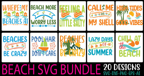BEACH SVG BUNDLE SVG Cut File SVGs, Quotes and Sayings, Food & Drink, Holiday,On Sale, SVG Studio Innate 