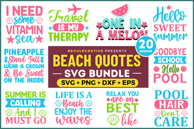 Beach SVG Bundle SVG Regulrcrative 