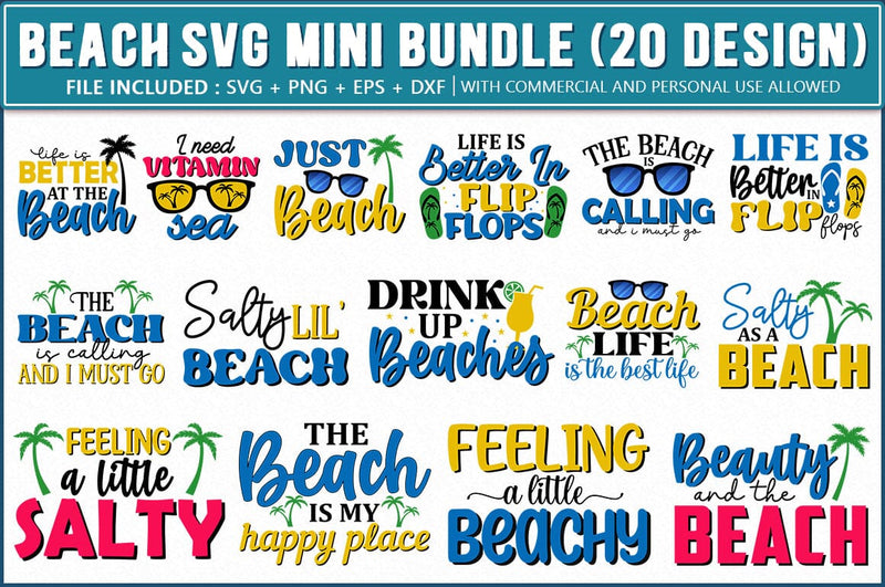 Beach SVG Bundle - So Fontsy