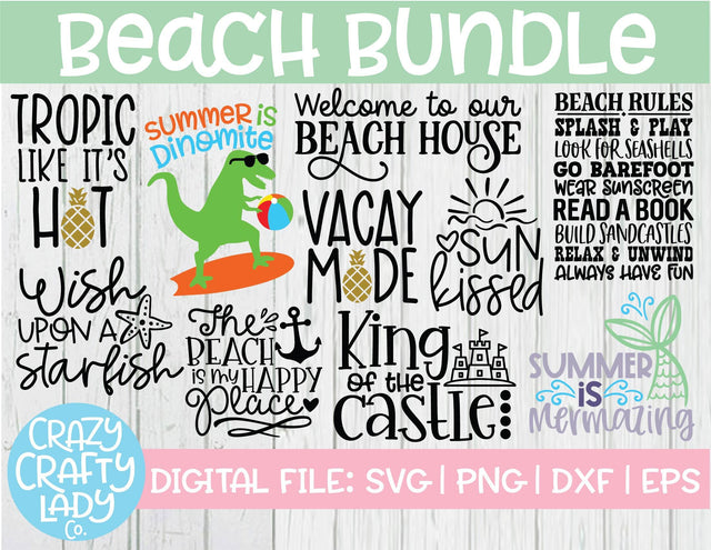 Beach SVG Cut File Bundle SVG Crazy Crafty Lady Co. 
