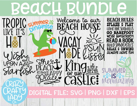 Beach SVG Cut File Bundle SVG Crazy Crafty Lady Co. 
