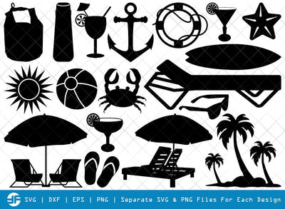 Beach SVG Cut Files | Summer SVG | Silhouette Bundle SVG ETC Craft 