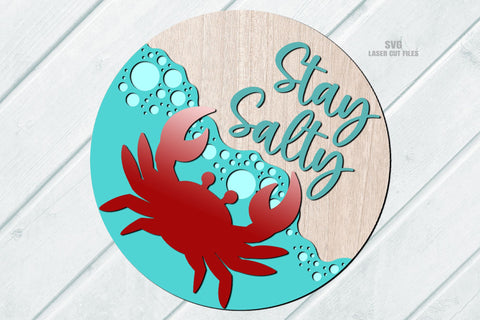 Beach SVG Laser Cut Files | Crab SVG | Ocean Wave SVG | Glowforge Files SVG Cloud9Design 