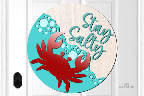 Beach SVG Laser Cut Files | Crab SVG | Ocean Wave SVG | Glowforge Files SVG Cloud9Design 