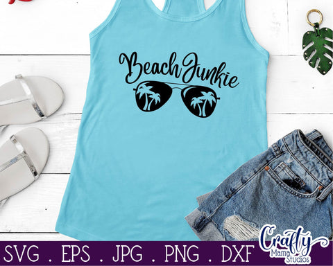 Beach Svg - Summer - Beach Junkie Cut File SVG Crafty Mama Studios 
