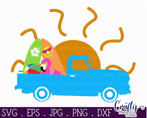 Beach Svg - Summer - Vintage Truck Svg - Vacation - Sunset Svg SVG Crafty Mama Studios 