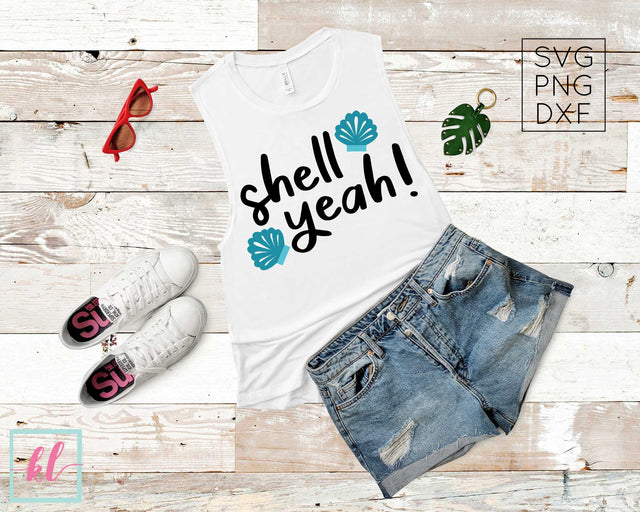 Beach Themed Hand Lettered SVG | Shell Yeah SVG Kelly Leigh Creates 