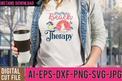 Beach Therapy SVG Cut File | Beach Therapy SVG Quotes SVG BlackCatsMedia 