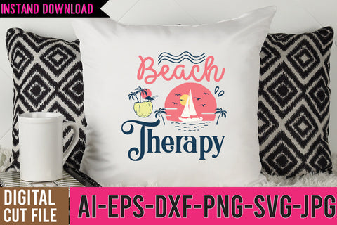 Beach Therapy SVG Cut File | Beach Therapy SVG Quotes SVG BlackCatsMedia 