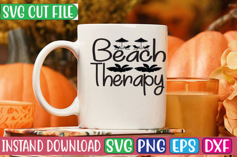 Beach Therapy SVG Cut File SVGs, Quotes and Sayings, Food & Drink, Holiday,On Sale, SVG Studio Innate 