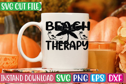 Beach Therapy SVG Cut File SVGs, Quotes and Sayings, Food & Drink, Holiday,On Sale, SVG Studio Innate 