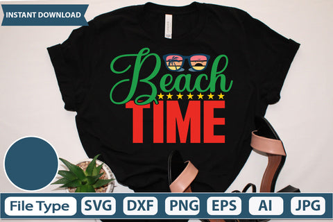 Beach Time Svg Cut File,SVGs,quotes-and-sayings,food-drink,mini-bundles,print-cut,on-sale, SVG DesignPlante 503 