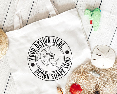 Beach Tote Bag Mock Up Mock Up Photo Design Shark 