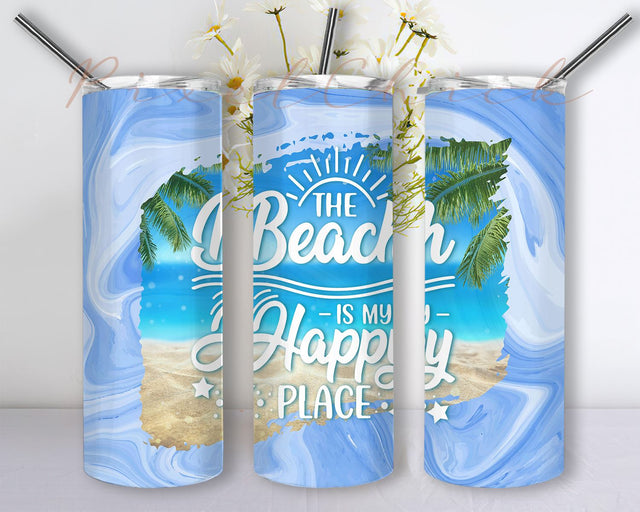 Beach Tumbler Sublimation Design, 20 oz Skinny Tumbler Wrap Sunset, Summer Sublimation Tumbler Design Seamless, Beach Quotes Tumbler Wraps Sublimation PixelChick 